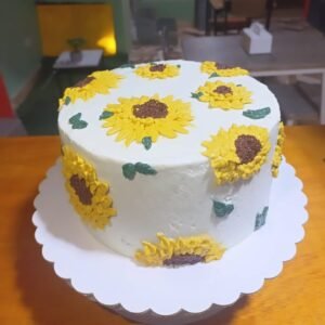 Torta personalizada de girasoles